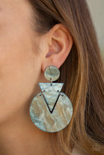 Load image into Gallery viewer, Head Under Watercolors Blue Acrylic Earring Paparazzi Accessories