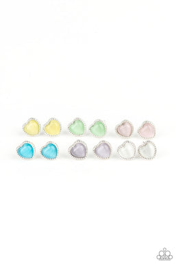Moonstone Heart Starlet Shimmer Earrings Paparazzi Accessories