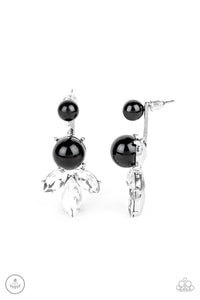 black,jacket,rhinestones,Extra Elite - Black Rhinestone Jacket Earrings