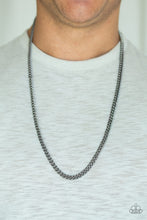 Load image into Gallery viewer, First Rule of Fight Club Black Gunmetal Necklace Paparazzi Accessories