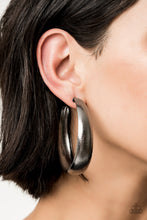 Load image into Gallery viewer, Hoops!  I Did It Again Gunmetal Hoop Earring Paparazzi Accessories