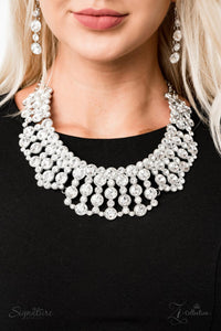 2019 Zi,short necklace,silver,white,The Heather Zi Collection Necklace