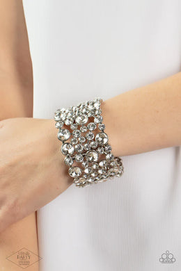 One Up Zi Collection Rhinestone Stretchy Bracelet Paparazzi Accessories