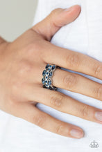 Load image into Gallery viewer, Distractingly Demure Blue Rhinestone Ring Paparazzi Accessories