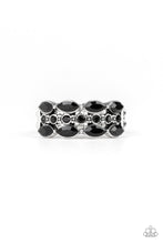 Load image into Gallery viewer, Distractingly Demure Black Rhinestone Ring Paparazzi Accessories