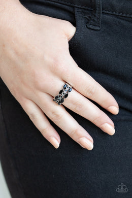 Distractingly Demure Black Rhinestone Ring Paparazzi Accessories