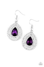 Load image into Gallery viewer, Millionaire Debonair Purple Rhinestone Earring Paparazzi Accessories