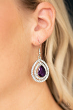 Load image into Gallery viewer, Millionaire Debonair Purple Rhinestone Earring Paparazzi Accessories