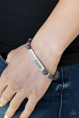 Faith In All Things Purple Bracelet Paparazzi Accessories
