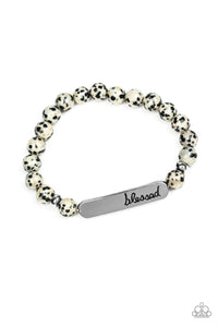 black,Faith,inspirational,silver,stretchy,Simply Blessed Bracelet