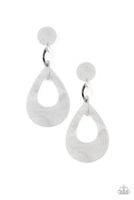 Load image into Gallery viewer, Beach Oasis White Acrylic Post Earring Paparazzi Accessories
