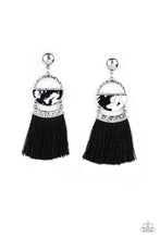 Load image into Gallery viewer, Tassel Trot Black Fringe Earring Paparazzi Accessories