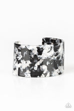 Load image into Gallery viewer, Vogue Revamp Black &amp; White Acrylic Cuff Bracelet Paparazzi Accessories