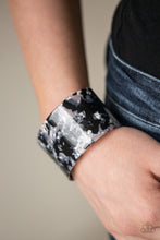 Load image into Gallery viewer, Vogue Revamp Black &amp; White Acrylic Cuff Bracelet Paparazzi Accessories