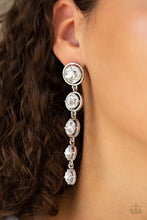 Load image into Gallery viewer, Drippin In Starlight White Earrings Paparazzi Accessories