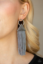 Load image into Gallery viewer, Oh My Giza Silver Fringe Earring Paparazzi Accessories