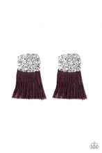 Load image into Gallery viewer, Plume Bloom Purple Fringe Earring Paparazzi Accessories