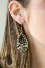Load image into Gallery viewer, Spring Flinging Brass Earrings Paparazzi Accessories