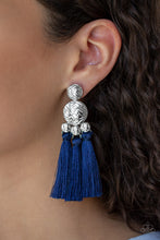 Load image into Gallery viewer, Taj Mahal Tourist Blue Fringe Earring Paparazzi Accessories