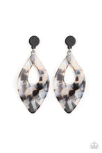 Load image into Gallery viewer, Metro Retrospect Black Acrylic Earring Paparazzi Accessories