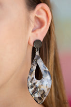 Load image into Gallery viewer, Metro Retrospect Black Acrylic Earring Paparazzi Accessories