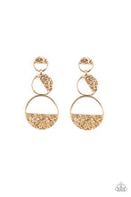 Load image into Gallery viewer, Triple Trifecta Gold Earring Paparazzi Accessories