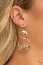 Load image into Gallery viewer, Triple Trifecta Gold Earring Paparazzi Accessories