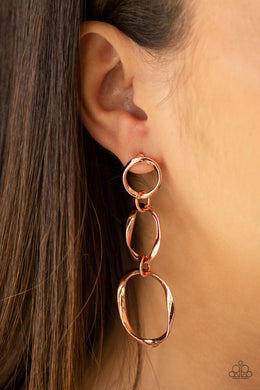 Three Ring Radiance Copper Earring Paparazzi Accessories