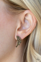 Load image into Gallery viewer, Wing Bling Brass Earrings Paparazzi Accessories