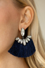Load image into Gallery viewer, Formal Flair Blue Fringe Earring Paparazzi Accessories