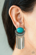 Load image into Gallery viewer, Monsoon Season Blue Earring Paparazzi Accessories