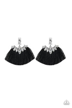 Load image into Gallery viewer, Formal Flair Black Rhinestone Fringe Earrings Paparazzi Accessories