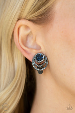 Epic Epicenter Blue Clip-On Earring Paparazzi Accessories