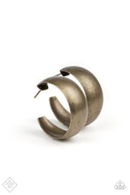 Load image into Gallery viewer, Calling All The Shots Brass Hoop Earring Paparazzi Accessories