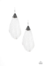 Load image into Gallery viewer, Tassel Temptress White Earring Paparazzi Accessories