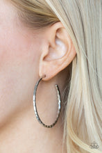 Load image into Gallery viewer, Totally Throwback Silver Hoop Earring Paparazzi Accessories