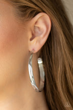 Load image into Gallery viewer, Making Laps Silver Hoop Earrings Paparazzi Accessories