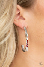 Load image into Gallery viewer, Completely Hooked Red Hoop Earring Paparazzi Accessories