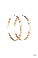 Load image into Gallery viewer, Retro Rebellion Gold Hoop Earrings Paparazzi Accessories