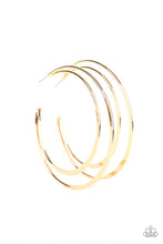 Load image into Gallery viewer, Last Hoop-Rah Gold Hoop Earrings Paparazzi Accessories
