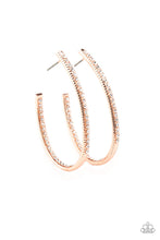 Load image into Gallery viewer, Globetrotting Glitter Copper Hoop Earrings Paparazzi Accessories