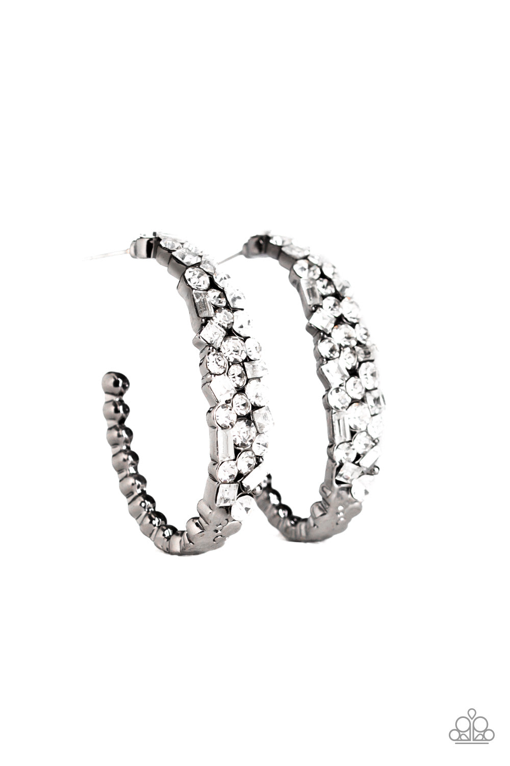 A Glitzy Conscience Black Hoop Earring Paparazzi Accessories