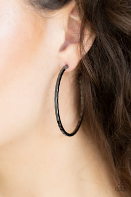 Totally Throwback Gunmetal Hoop Earrings Paparazzi Accessories