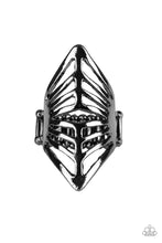 Load image into Gallery viewer, Deco Defender Black Gunmetal Ring Paparazzi Accessories