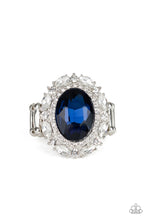 Load image into Gallery viewer, Show Glam Blue Rhinestone Ring Paparazzi Accessories