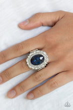 Load image into Gallery viewer, Show Glam Blue Rhinestone Ring Paparazzi Accessories