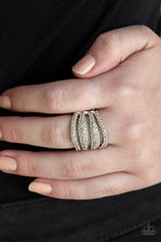 Load image into Gallery viewer, Roll Out The Diamonds Brown Ring Paparazzi Accessories