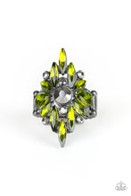 Load image into Gallery viewer, Stand Back Green Gunmetal Ring Paparazzi Accessories