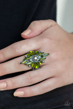 Load image into Gallery viewer, Stand Back Green Gunmetal Ring Paparazzi Accessories
