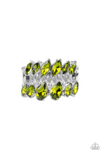 Load image into Gallery viewer, Timeless Tiers Green Rhinestone Ring Paparazzi Accessories